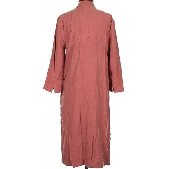 FREE PEOPLE TRENCH COAT Jacket Size XS Mauve Pink Pockets Longline - Picture 3 of 11